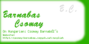 barnabas csomay business card